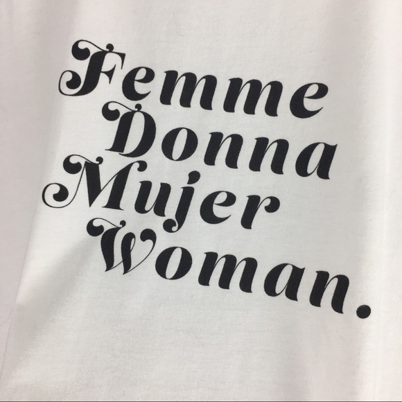 Feminist Graphic Tee Black & White LIKE NEW Cotton - Picture 3 of 8